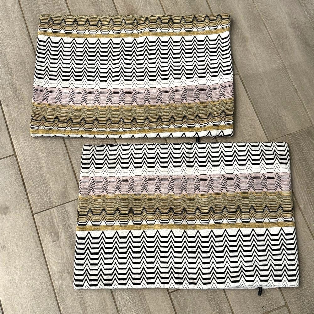 2 Rodeo Home Chenille Chevron Standard Pillow Shams 28x17